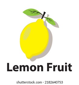 Lemon isolated on white background. Vector illustration.