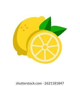 Lemon isolated on white background.