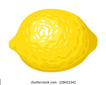 Lemon isolated on white. Vector illustration.