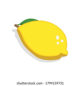 Icono limón isométrico plano Isolación en blanco