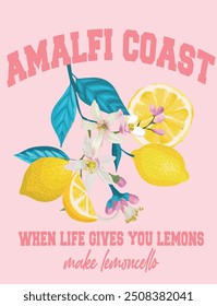 lemon italia sicily amalfi slogan trendy graphic artwork print design