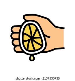 lemon juice add color icon vector. lemon juice add sign. isolated symbol illustration
