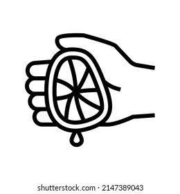 el jugo de limón agrega el vector de icono de línea. jugo de limón añade signo. símbolo de contorno aislado ilustración negra