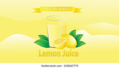 Lemon juice with apples on the side, for banners, labels and others. vector illustration