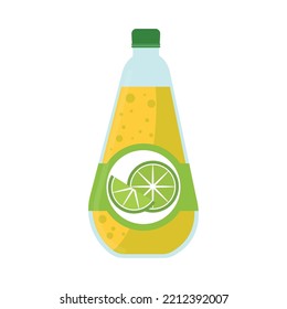 lemon juice bottle beverage icon isolated