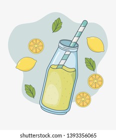lemon juice bottle with straw