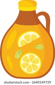 Lemon juice in a bottle vector illustration