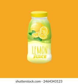  Lemon juice bottle vector mockup illustration 