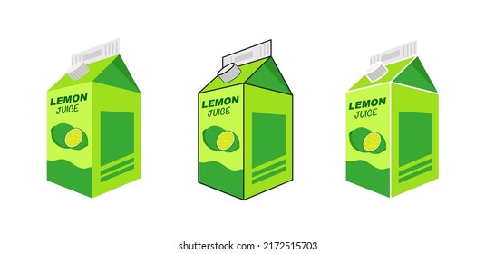 Lemon juice box vector icon illustration, icon isolated on white background. Flat style vector illustration for web and mobile design.