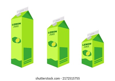 Lemon juice box vector icon illustration, icon isolated on white background. Flat style vector illustration for web and mobile design.