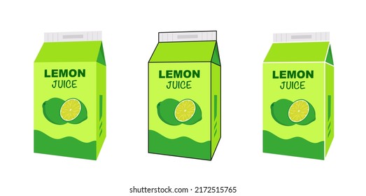 Lemon juice box vector icon illustration, icon isolated on white background. Flat style vector illustration for web and mobile design.