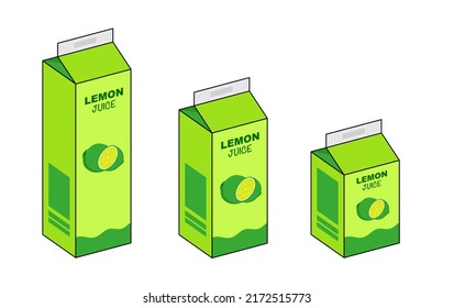 Lemon juice box vector icon illustration, icon isolated on white background. Flat style vector illustration for web and mobile design.