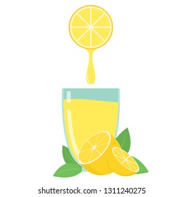 Lemon juice cartoon vector. wallpaper. symbol. poster design.