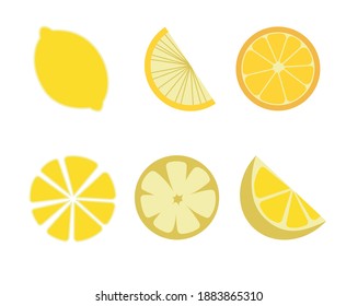 Lemon juice citrus slice icon vector illustration yellow