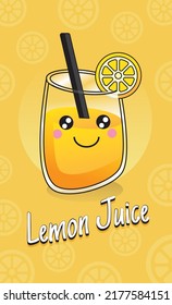 Lemon Juice Cute Vector Illustration