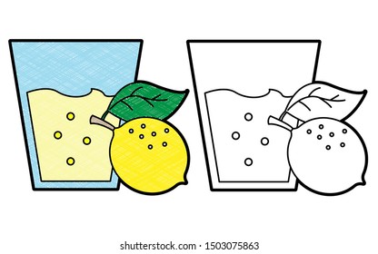 lemon juice design vector with texture. black and white colors