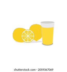 lemon juice drink, for ,diet menu fresh drink,flat design vector illustration