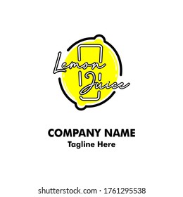 Lemon Juice Drinks Company Logo Vector