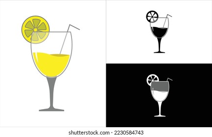 lemon juice in a fine glass with lemon slice