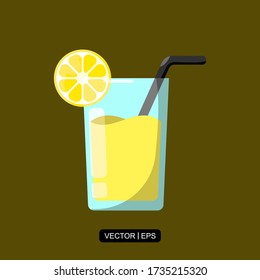 Lemon Juice flat icon vector illustration logo template for many purpose.