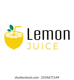 lemon juice flat minimalist logo design