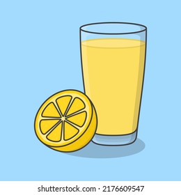 Lemon Juice Fruit Glass Cartoon Vector Stock Vector (Royalty Free ...