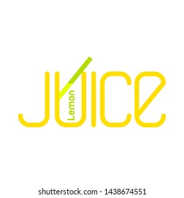 Lemon juice. Fruit juice logo. Fresh drink logo. Typography Letter Creative Design Illustration. 