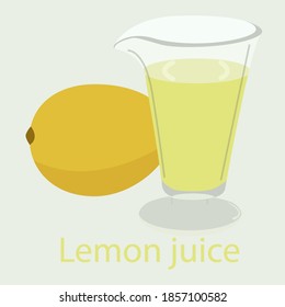 Lemon with lemon juice in a glass