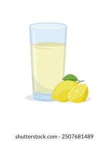 Lemon juice in glass stock illustration