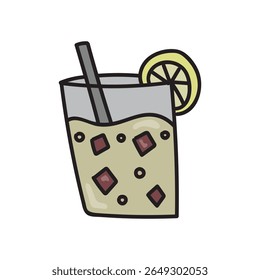 lemon juice hand drawing element 