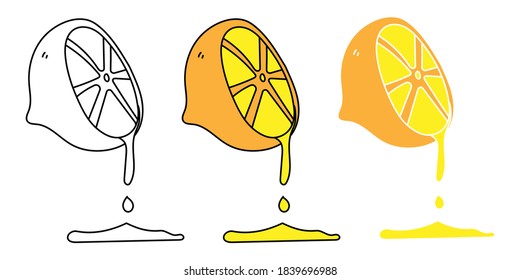 lemon juice hand drawn design vector