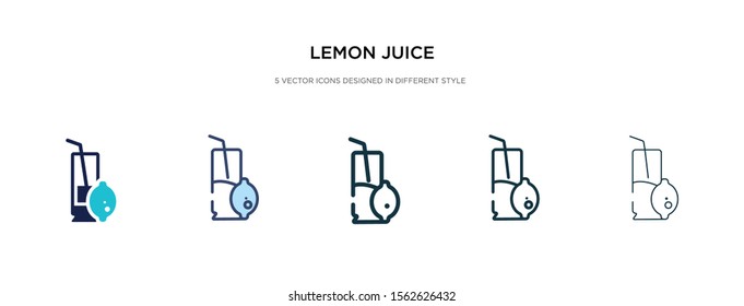 lemon juice icon in different style vector illustration. two colored and black lemon juice vector icons designed in filled, outline, line and stroke style can be used for web, mobile, ui