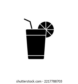 Lemon juice icon glyph style design. Lemon juice vector illustration. isolated on white background.