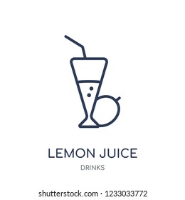 Lemon juice icon. Lemon juice linear symbol design from drinks collection. Simple outline element vector illustration on white background