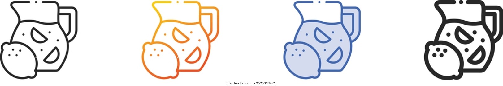 lemon juice icon.Thin Linear, Gradient, Blue Stroke and bold Style Design Isolated On White Background