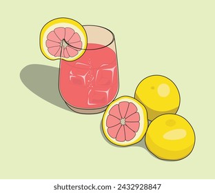 Lemon Juice illustration vector, the main object separate from the background