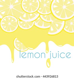 lemon juice with lemons on white background