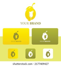lemon juice logo template vector