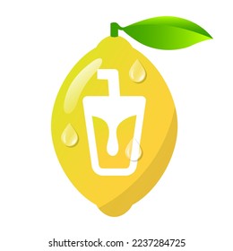 lemon juice logo vector element
