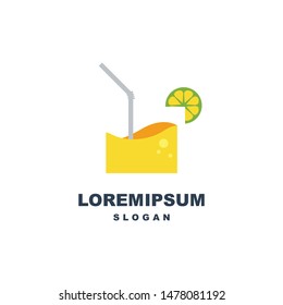 Lemon juice modern logo illustration