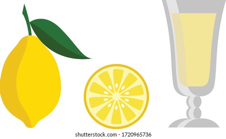  jugo de limón con limón sobre fondo blanco