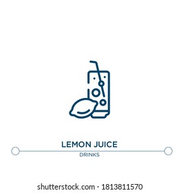 lemon juice outline vector icon. simple element illustration. lemon juice outline icon from editable drinks concept. can be used for web and mobile
