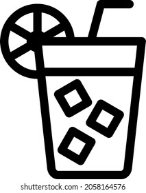 Lemon Juice Outline Vector Icon Design
