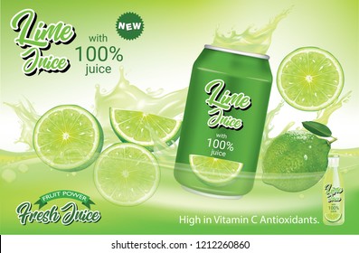 Lemon  juice splash Ads. Season sweet of tropical fruits. 3d realistic vector, Food concept design. of free space for your copy and branding.