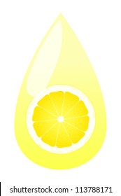 Lemon juice splashing drop vector background concept