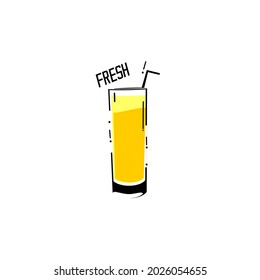 lemon juice vector in big glass