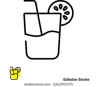 Lemon Juice Vector Line Icon