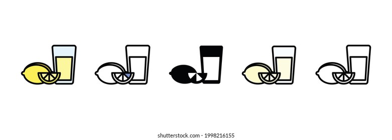 lemon juice vector type icon