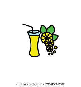 lemon juice vector type icon