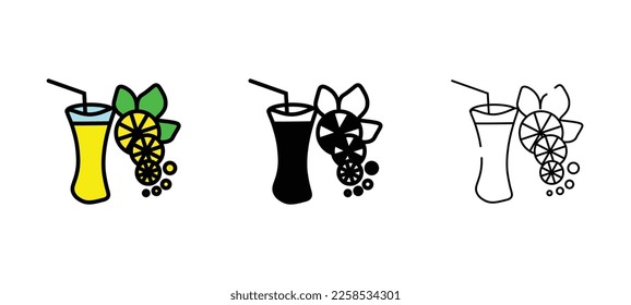 lemon juice vector type icon